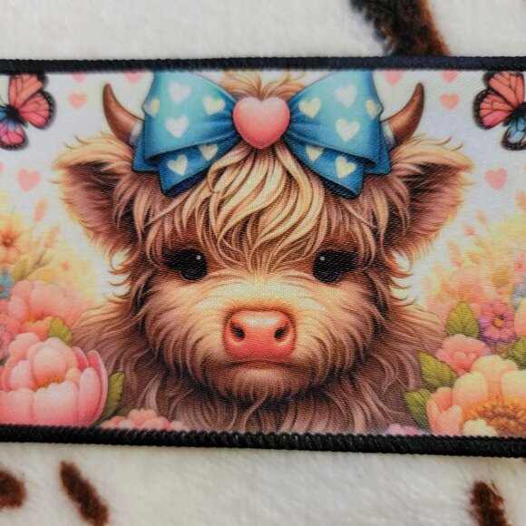 Baby Highland Cow Sublimation DYI Fabric Hat Patch Glue Iron On Sew Hat Patch - Picture 4 of 6